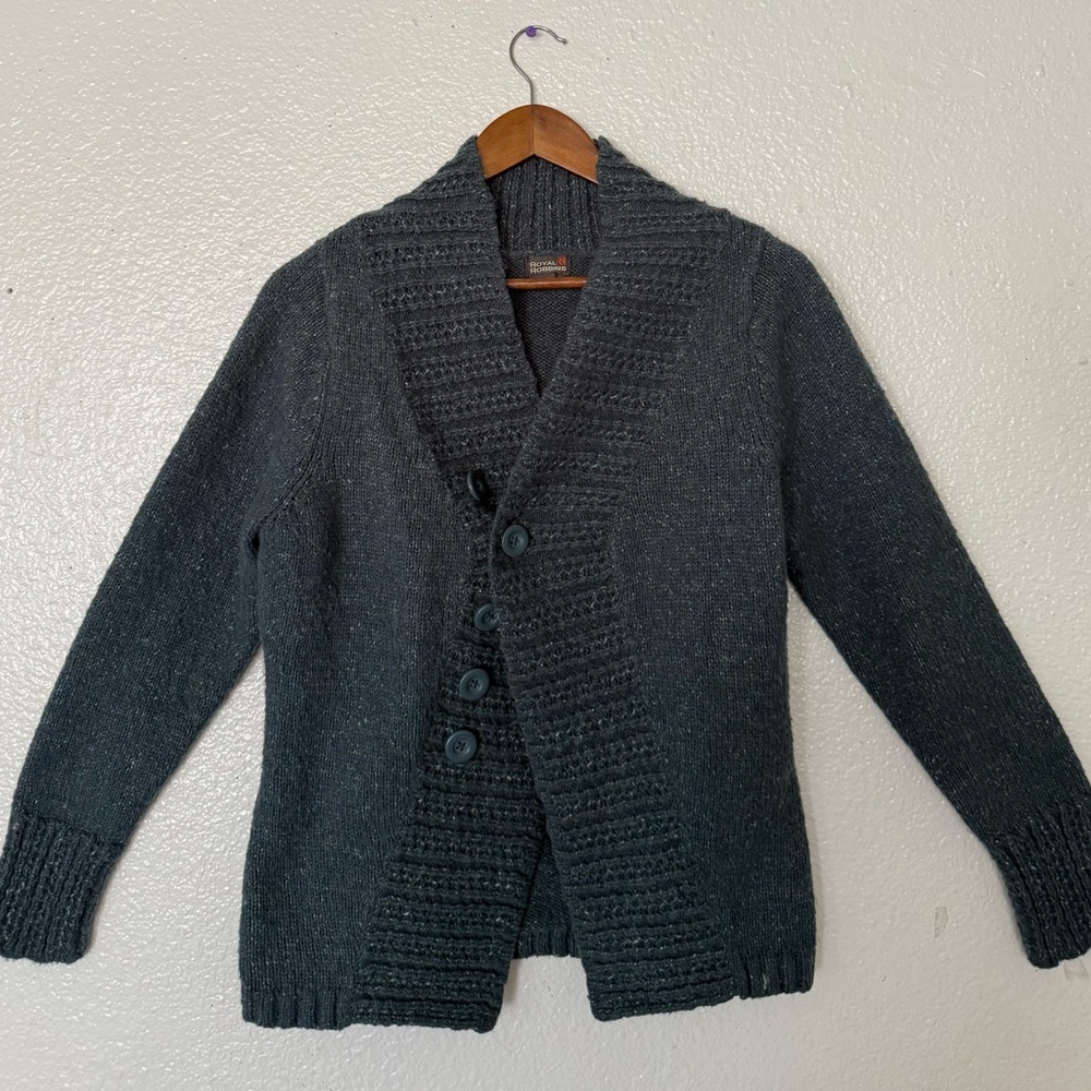 Royal Robbins green  Cardigan Sweater mens size L Botton Front